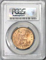 1877 PCGS MS 64 RD Victoria Penny Great Britain RED Coin POP 2/1 (16080101D)