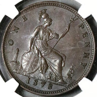 1878 MS 63 Victoria Penny Great Britain Mint State Britannia Coin (22102403C)