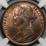 1882-H NGC MS 64 RB Victoria Penny Great Britain Convex Shield Coin (21021504C)