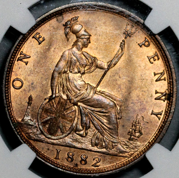 1882-H NGC MS 64 RB Victoria Penny Great Britain Convex Shield Coin (2 –  Caesar's Ghost Numismatics