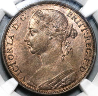 1884 NGC MS 63 Victoria Penny Great Britain RB Mint State Coin (20062403C)