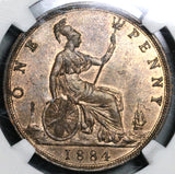 1884 NGC MS 63 Victoria Penny Great Britain RB Mint State Coin (20062403C)