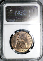 1884 NGC MS 63 Victoria Penny Great Britain RB Mint State Coin (20062403C)