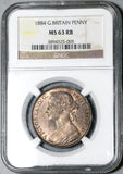 1884 NGC MS 63 Victoria Penny Great Britain RB Mint State Coin (20062403C)