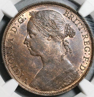 1889 NGC MS 63 Victoria Penny Great Britain RB Mint State Coin (20070301C)