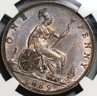 1889 NGC MS 63 Victoria Penny Great Britain RB Mint State Coin (20070301C)