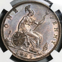 1889 NGC MS 63 Victoria Penny Great Britain RB Mint State Coin (20070301C)