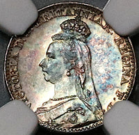 1889 NGC MS 65 Victoria Maundy Penny Great Britain Silver Pence Coin (22080801C)