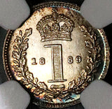 1889 NGC MS 65 Victoria Maundy Penny Great Britain Silver Pence Coin (22080801C)