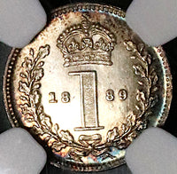 1889 NGC MS 65 Victoria Maundy Penny Great Britain Silver Pence Coin (22080801C)