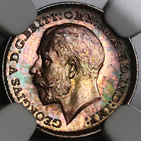 1920 NGC MS 65 George V 1 Pence Maundy Penny Mint State Great Britain Coin (22021301C)