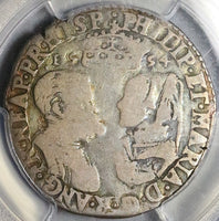 1554 PCGS F 15 Mary Philip Shilling Britain England Silver Coin POP 1/2 (22073101D)