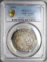 1554 PCGS F 15 Mary Philip Shilling Britain England Silver Coin POP 1/2 (22073101D)