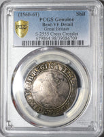 1560 Elizabeth I Shilling Great Britain England Silver Coin PCGS VF Det (20061801C)