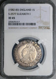 1582 NGC XF 45 Elizabeth I Shilling Britain England Coin POP 1/0 (23021703C)