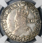 1636 NGC AU 55 Charles I Shilling Great Britain England Rare Obverse Silver Coin (22101802C)