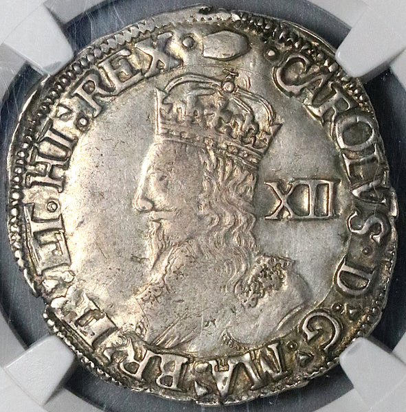 1636 NGC AU 55 Charles I Shilling Great Britain England Rare Obverse Silver Coin (22101802C)