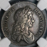 1668 NGC VF 35 Charles II Shilling Great Britain Silver Coin (23020901C)