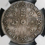 1668 NGC VF 35 Charles II Shilling Great Britain Silver Coin (23020901C)