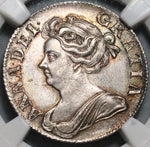 1709 NGC AU 58 Anne Shilling Great Britain Silver Coin S-3610 (20110501C)