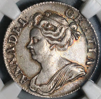 1709 NGC AU 58 Anne Shilling Great Britain Silver Coin S-3610 (20110501C)