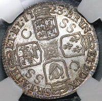 1723 NGC MS 63 George I Shilling South Sea Co SSC Great Britain Silver Coin (21102901C)