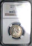 1723 NGC MS 63 George I Shilling South Sea Co SSC Great Britain Silver Coin (21102901C)