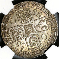 1723 NGC MS 63 George I Shilling South Sea C/SS Great Britain Mint Error Coin (22052001C)