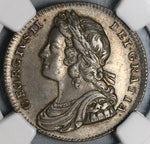 1727 NGC AU 55 George II Shilling Great Britain Roses Plumes Silver Coin (22062201C)