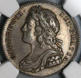 1727 NGC AU 55 George II Shilling Great Britain Roses Plumes Silver Coin (22062201C)