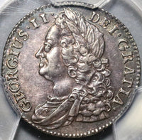 1743 PCGS AU 58 George II Shilling Great Britain Silver Coin (20090901C)