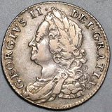 1750 George II Shilling Great Britain VF Sterling Silver Coin (22040901R)