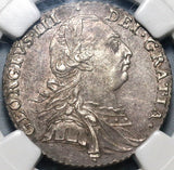 1787 NGC AU 58 George III Shilling Hearts Great Britain Silver Coin (20091904C)