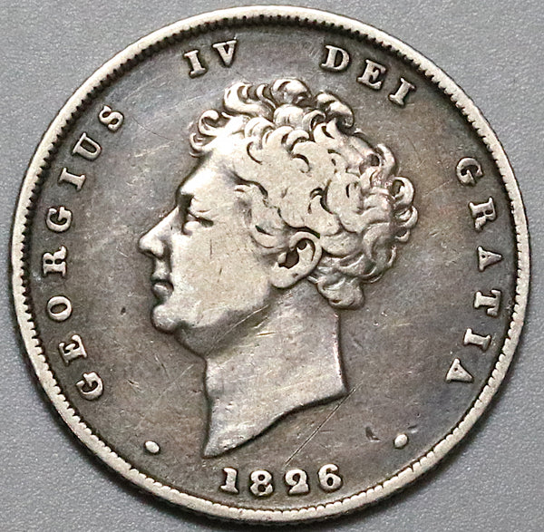 1826 George IV Shilling Great Britain Sterling Silver Coin (22070407R)