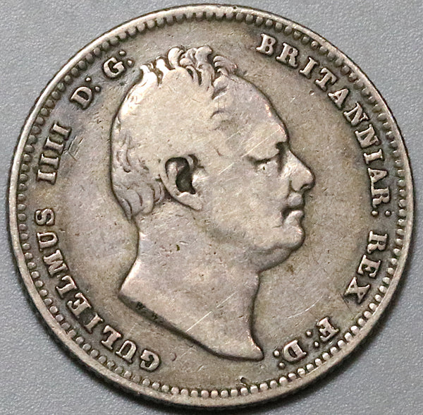 1834 William IV Shilling Great Britain Sterling Silver Coin (22070408R)