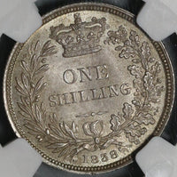1838 NGC MS 64 Victoria Great Britain Shilling Mint State Coin (17011706D)