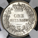 1839 NGC AU 58 Victoria Shilling WW Great Britain Silver Sterling Coin (16032501D)