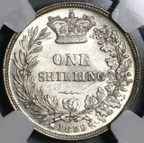 1839 NGC AU 58 Victoria Shilling WW Great Britain Silver Sterling Coin (16032501D)
