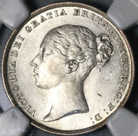 1839 NGC AU 58 Victoria Shilling WW Great Britain Silver Sterling Coin (16032501D)