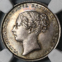 1839 NGC MS 64+ Victoria Silver Shilling Great Britain Mint State Coin (20091201C)
