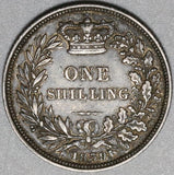 1839 Victoria Shilling Great Britain VF Sterling Silver Coin (20101501R)