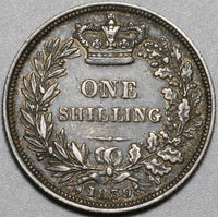 1839 Victoria Shilling Great Britain VF Sterling Silver Coin (20101501R)