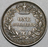 1839 Victoria Shilling Great Britain VF Sterling Silver Coin (20101501R)