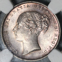 1844 NGC MS 64 Victoria Silver Shilling Great Britain Mint State Coin (21012301D)