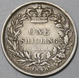 1848/6 Victoria Shilling Great Britain Key Date Silver Coin (21100501R)