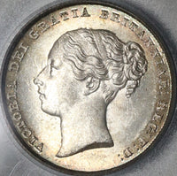 1855 PCGS MS 64 Victoria Shilling Great Britain Silver Coin (20022301C)