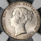 1855 NGC MS 64 Victoria Shilling Great Britain Silver Coin (18110805C)