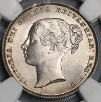1855 NGC MS 64 Victoria Shilling Great Britain Silver Coin (18110805C)