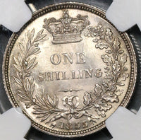 1855 NGC MS 64 Victoria Shilling Great Britain Silver Coin (18110805C)