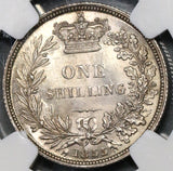 1855 NGC MS 64 Victoria Shilling Great Britain Silver Coin (18110805C)